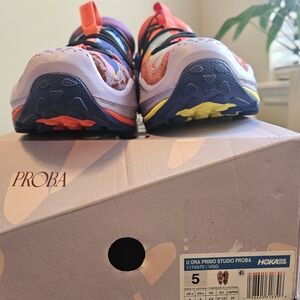 Hoka Kids Proba U Ora Primo Studio Trail Shoes - Purple/Coral - Size 5